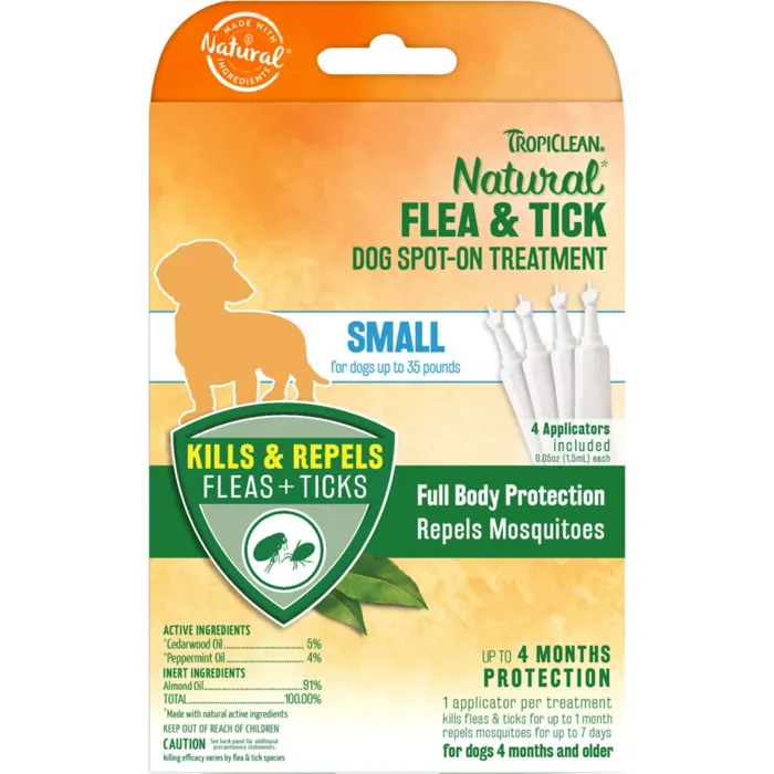 Topiclean Natl Flea & Tick Spot On Dog-Sm 4ct